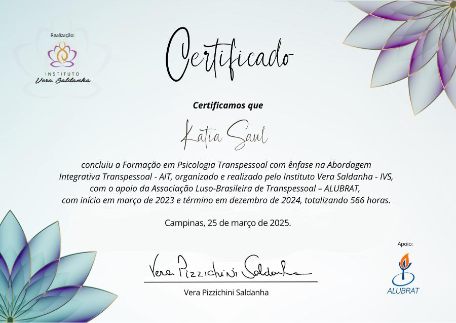 Certificado de Formação em Psicologia Transpessoal